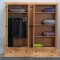 New Mexico wardrobe 4 doors with 2 drawers width 194 cm, height 195 cm lye/wax.