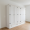 New Mexico wardrobe 5 doors with 3 drawers width 244 cm, height 195 cm white/wax.