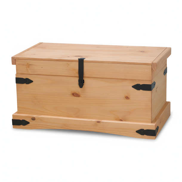 New Mexico Truhe Breite 92 cm, H�he 45 cm gelaugt/Wachs.