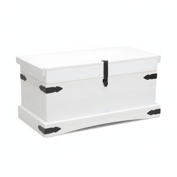 New Mexico Truhe Breite 92 cm, H�he 45 cm weiss/Wachs.