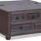 New Mexico coffee table with 5 drawers 91x91 colonial, stain/wax.