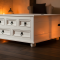 New Mexico coffee table with 5 drawers 91x91 white/wax.