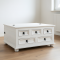 New Mexico coffee table with 5 drawers 91x91 white/wax.