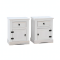 New Mexico bedside table 2 pcs. width 53 cm, height 66 cm with 1 drawer and 1 door white/wax.