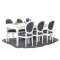 Amaretta spisegruppe 100x180/280 inkl. 2 tilleggsplate antikk hvit med 6 Rokokko stoler antikk hvit/svart.