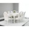 Amaretta Essgruppe 100x180/280 einsch. 2 Zusatzplatten antik wei� mit 2+6 Rokoko St�hlen antik weiss/beige.