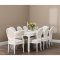 Amaretta Essgruppe 100x180/280 einsch. 2 Zusatzplatten antik wei� mit 2+6 Rokoko St�hlen antik weiss/beige.