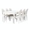 Amaretta Essgruppe 100x180/280 einschl. 2 Zusatzplatten antik wei� mit Rokoko St�hlen antik wei�/beige.