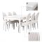Amaretta Essgruppe 100x180/280 einschl. 2 Zusatzplatten antik wei� mit Rokoko St�hlen antik wei�/beige.