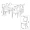 Amaretta Essgruppe 100x180/280 einschl. 2 Zusatzplatten antik wei� mit Rokoko St�hlen antik wei�/beige.