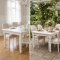Amaretta Essgruppe 100x180/280 einschl. 2 Zusatzplatten antik wei� mit Rokoko St�hlen antik wei�/beige.