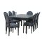 Amaretta Essgruppe 100x180/280 einsch. 2 Zusatzplatten schwarz m 2+6 Rokoko St�hlen antik schw/schw.