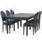 Amaretta Essgruppe100x180/280 einschl. 2 Zusatzplatte schwarz mit 6 Rokoko St�hlen antik schwarz/sch