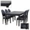 Amaretta Essgruppe100x180/280 einschl. 2 Zusatzplatte schwarz mit 6 Rokoko St�hlen antik schwarz/sch