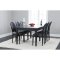 Amaretta Essgruppe100x180/280 einschl. 2 Zusatzplatte schwarz mit 6 Rokoko St�hlen antik schwarz/sch