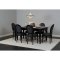 Amaretta Essgruppe100x180/280 einschl. 2 Zusatzplatte schwarz mit 6 Rokoko St�hlen antik schwarz/sch