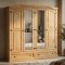 New Mexico 4-door wardrobe with 2 mirror doors, 2 filling doors and 2 drawers. Width 194 cm, height 193 cm lye/wax.