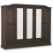 New Mexico Kleiderschrank 5 t�rig mit 3 Spiegelt�ren in braun.