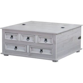 New Mexico sofabord med 5 skuffer 91x91 cm i gr�.