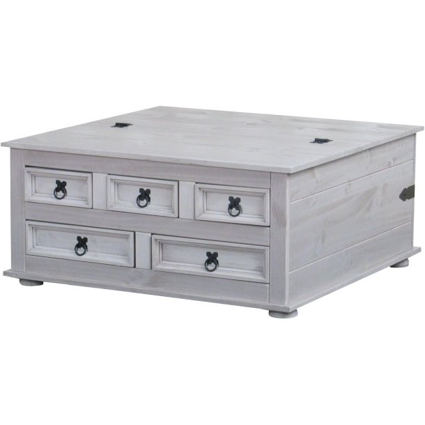 New Mexico sofabord med 5 skuffer 91x91 cm i gr�.