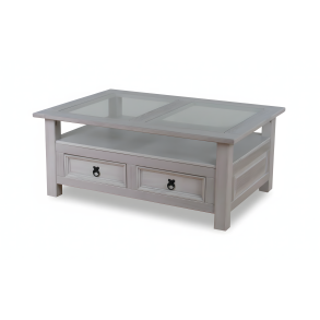 New Mexico sofabord med 2 skuffer i gr�.