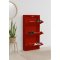 Pisa Schuhschrank mit 3 Klappen/T�ren in Metall rot. Fertig montiert geliefert.