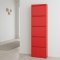 Pisa Schuhschrank mit 5 Klappen/T�ren in Metall rot. Fertig montiert geliefert.