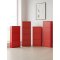 Pisa Schuhschrank mit 5 Klappen/T�ren in Metall rot. Fertig montiert geliefert.