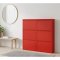 Pisa Schuhschrank mit 6 Klappen/T�ren in Metall rot. Fertig montiert geliefert.