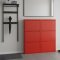 Pisa Schuhschrank mit 6 Klappen/T�ren in Metall rot. Fertig montiert geliefert.