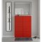 Pisa Schuhschrank mit 8 Klappen/T�ren in Metall rot. Fertig montiert geliefert.