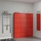 Pisa Schuhschrank mit 15 Klappen/T�ren in Metall rot. Fertig montiert geliefert.
