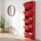 Pisa Schuhschrank mit 15 Klappen/T�ren in Metall rot. Fertig montiert geliefert.