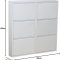 Pisa szafka na buty z 6 klapami/drzwiczkami w metalicznej bieli.Dostarczane zmontowane.