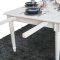 Amaretta Essgruppe 100x180/280 einschl. 2 Zusatzplatten antik wei� mit 2+6 Rokoko St�hlen antik weiss/schwarz.