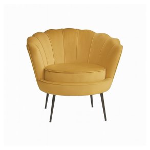 Nice lnestol velour karry gul.