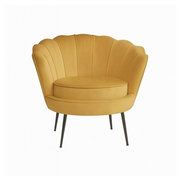 Nice lnestol velour karry gul.