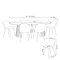 Tokyo matgrupp matbord smoked, 6 stolar i gr� velour.