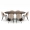 Tokyo Essgruppe Esstisch smoked, 6 St�hle aus beigem Velours.
