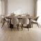 Tokyo matgrupp matbord smoked, 6 stolar i beige sammet.
