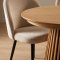 Tokyo Essgruppe Esstisch natur, 6 St�hle aus beigem Velours.