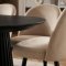 Tokyo Essgruppe Esstisch schwarz, 6 St�hle aus beigem Velours.