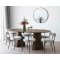 Tokyo matgrupp matbord inkl. 2 ilggsskivor 120x120-160-200 cm smoked och 6 stolar boucl vit.