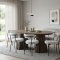 Tokyo spisegrupper spisebord inkl. 2 ileggsplater �120x120-160-200 cm smoked og 6 stoler boucl� hvit.