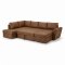 Stefan U-f�rmiges Schlafsofa mit Chaiselongue auf der rechten Seite, braunes PU-Kunstleder.