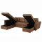 Stefan U-f�rmiges Schlafsofa mit Chaiselongue auf der rechten Seite, braunes PU-Kunstleder.