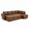 Stefan U-f�rmiges Schlafsofa mit Chaiselongue auf der linken Seite, braunes PU-Kunstleder.