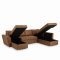 Stefan U-f�rmiges Schlafsofa mit Chaiselongue auf der linken Seite, braunes PU-Kunstleder.