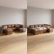 Stefan U-f�rmiges Schlafsofa mit Chaiselongue auf der linken Seite, braunes PU-Kunstleder.