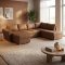 Stefan U-f�rmiges Schlafsofa mit Chaiselongue auf der linken Seite, braunes PU-Kunstleder.
